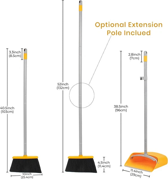 Broom dustpan set, suitable for home kitchen, office hall floor.