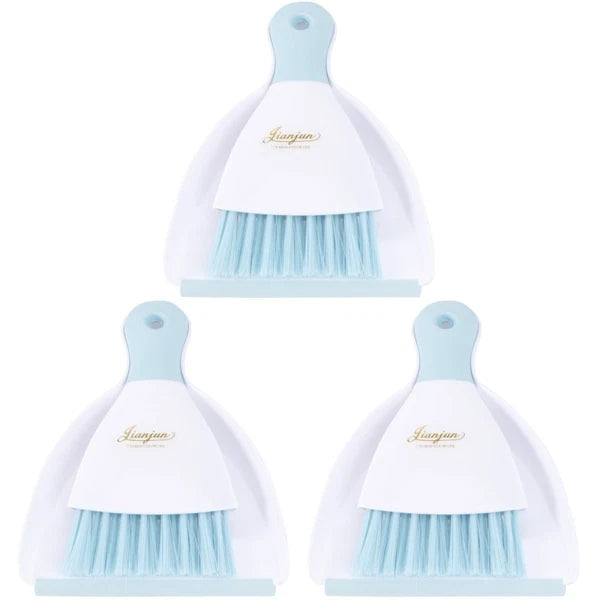 3 Pieces Convenient Small Dustpan Set Household Supplies Desktop Cleaner
