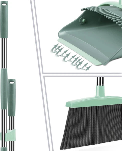 Broom and Dustpan Set for Home, Dust Pan with Long Handle, Broom with Dustpan Co