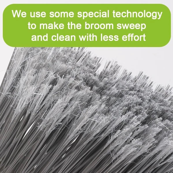 Heavy Duty Broom and Dustpan Set Metal Stand Up Pan with Stiff Bristle Brush