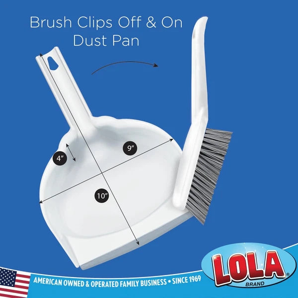 Lola Products Clip On Dust Pan & Brush Set, wsy Dust, Dirt & Debris Catchi...