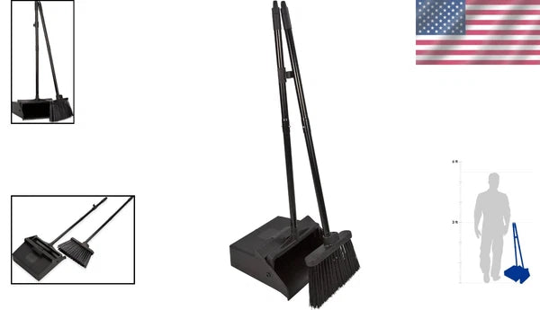 Lightweight Duo-Pan Broom Set with Pivoting Dustpan for Effortless Cleaning
