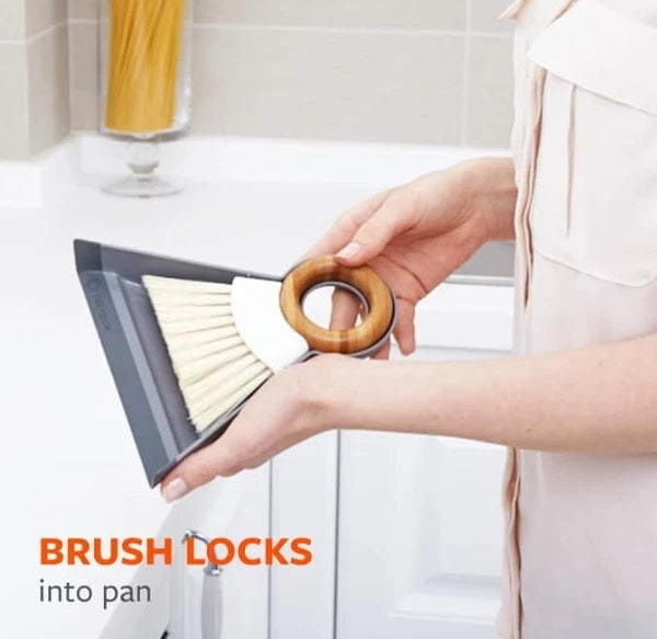 Tiny Team Mini Broom & Dustpan Set - Eco-Friendly Compact Cleaning Solution