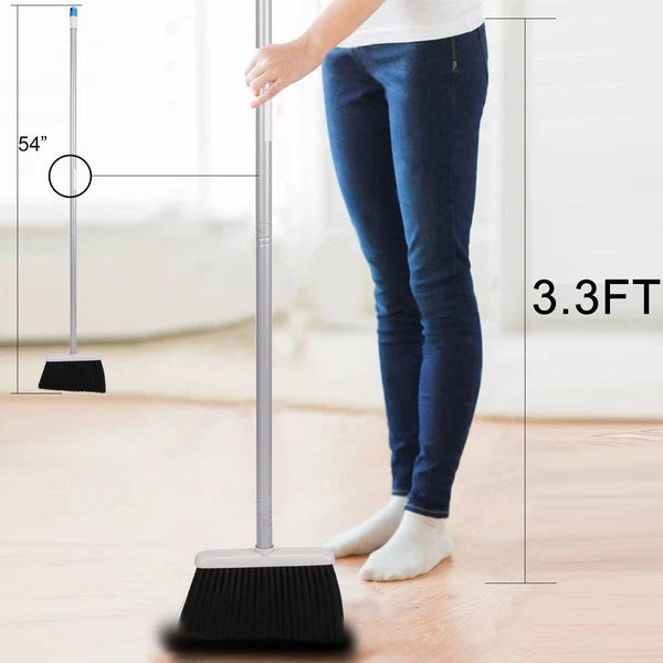 TreeLen Long Handle Broom and Dustpan Set,Upright Dust Pan Combo for Home, Ki...