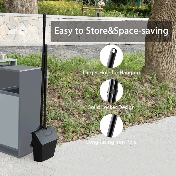 Commercial Angle Broom and Dustpan Combo with Long Handle Lobby Dust Pan Swee...