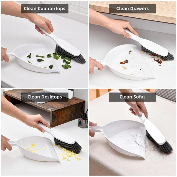 Small Hand Broom and Dustpan Set Mini Dustpan and Brush Set Handheld Dust Pan...