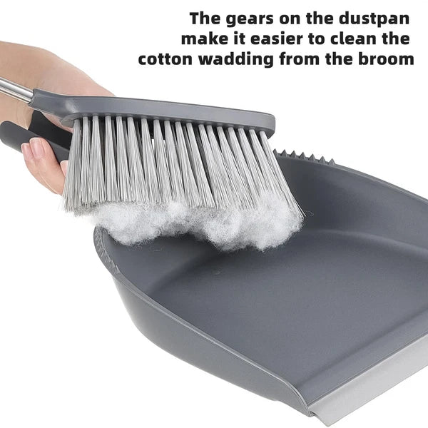 Dustpan and Brush Set with Stainless Steel Handle Mini Broom and Small