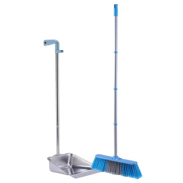 Broom and Dustpan Set for Home - Indoor Broom and Dust Pans with Long Handle,...