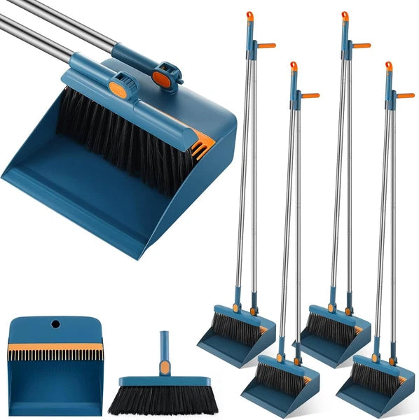 4-Piece 8-Piece Broom and Dustpan Set 47-Inch Long Handle Broom