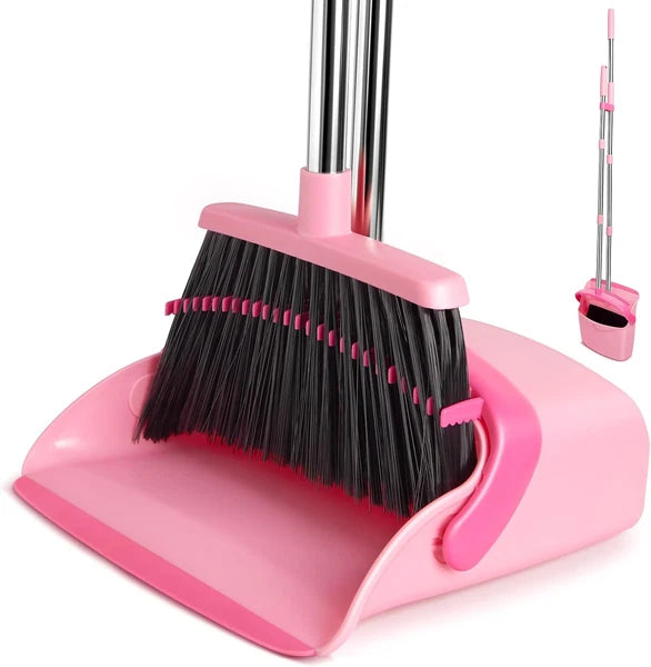 Broom and Dustpan Set, Dustpans with Broom Combo for Home, Heavy Dust Broom and