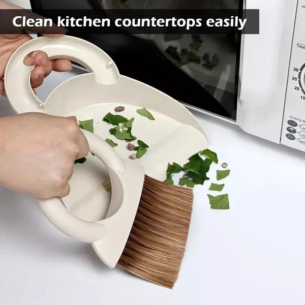 Mini Dustpan Hand Broom Brush: Small Broom and Dustpan Set, Mini Dust Pan and...