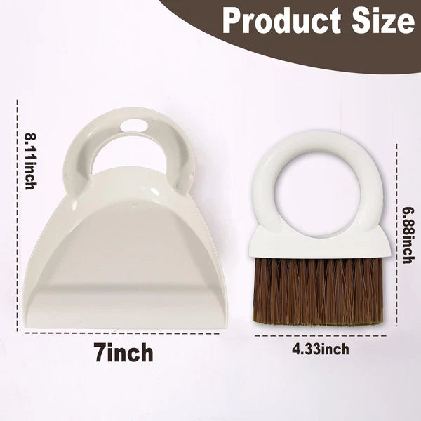 Round Handle Brush and Dustpan Set Small Broom & Dustpan Portable Handheld Sw...