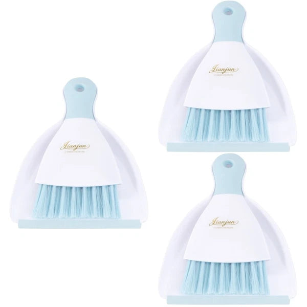 3 Pieces Convenient Small Dustpan Set Household Supplies Desktop Cleaner