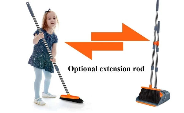 Kelamayi Broom Dustpan Set Self-Cleaning Upright Pet Hair Floor Sweeper