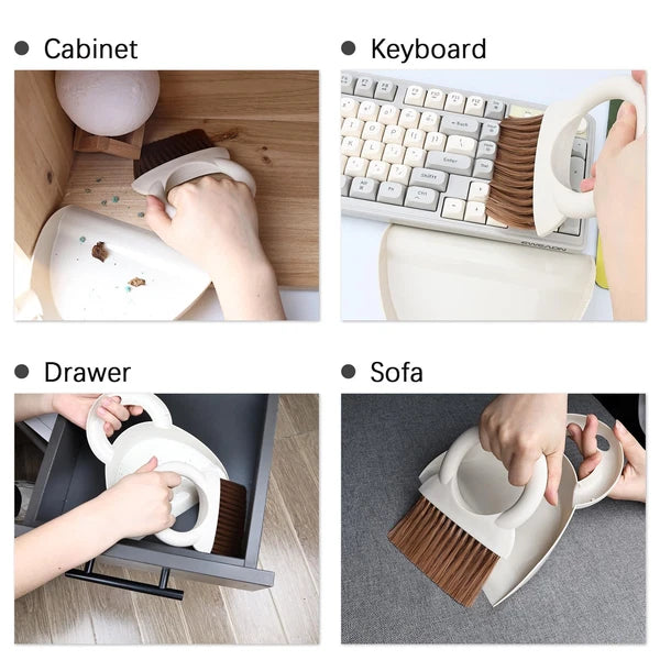 Mini Hand Broom and Dustpan Set Small Brush and Pan for Cleaning Home Camping...