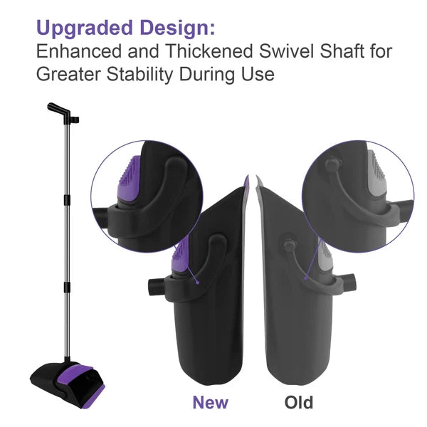 Broom and Dustpan Set Upright, 50-in Long Handle Self Cleaning for Home Kitch...