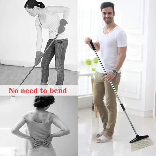 Broom and Dustpan Set for Home with Lid Indoor Upright Long Handle Apartment
