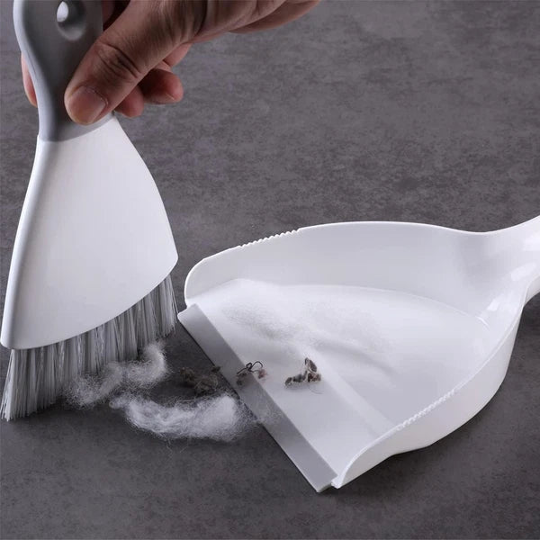 Small dustpan and brush set, broom and dustpan with rubber edge