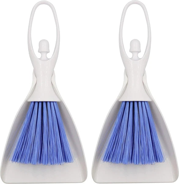 Hand Broom and Dustpan Set, Mini Brush Nesting Tiny Cleaning Whisk, Ergonomic Gr