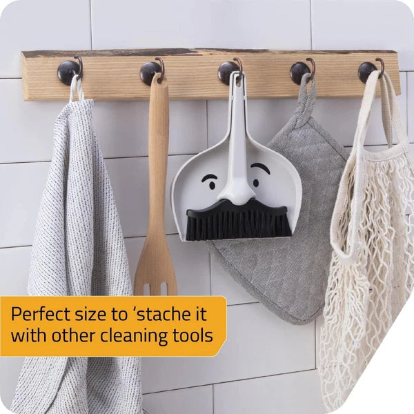Peleg Design Dustache Small Dustpan and Brush Set, Mini Broom and Dustpan Set, M