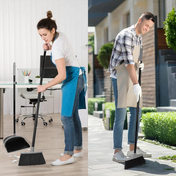 Broom and Dustpan Set Dust Pan with Long Handle 52 Broom with Stand Up