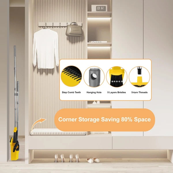 3-Pack Commercial Broom and Dustpan Combo Set, Industrial 51'' Broom and Dust...