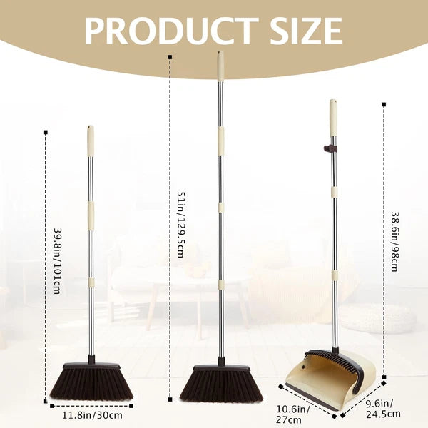 Broom And Dustpan Set Dustpans With Broom Combo For Home Heavy Dust Broom And Du