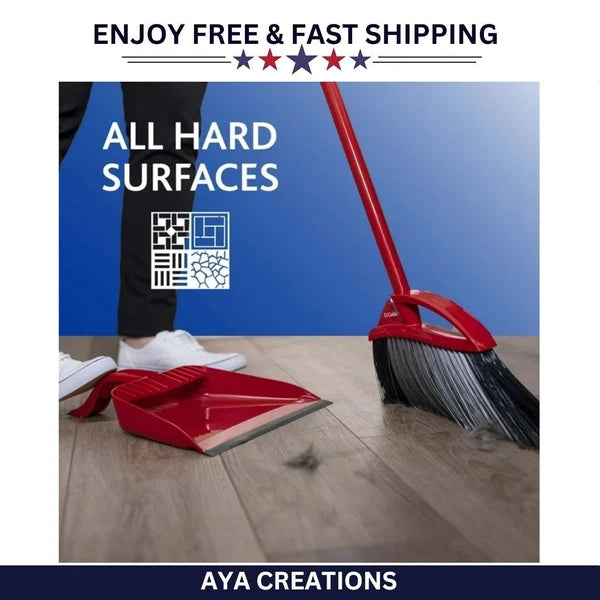 O-Cedar Pet Pro Broom & Step-On Dustpan Set for Hair, Dirt & Debris Cleanup