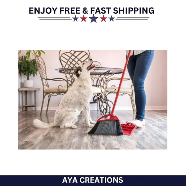 O-Cedar Pet Pro Broom & Step-On Dustpan Set for Hair, Dirt & Debris Cleanup