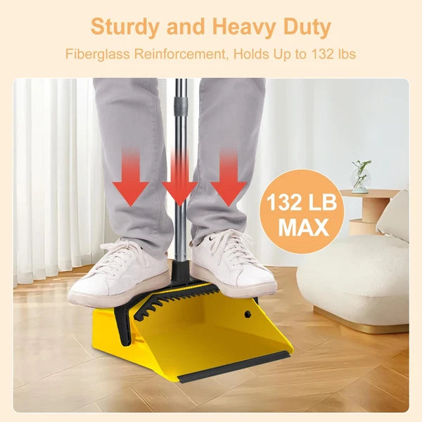 3-Pack Commercial Broom and Dustpan Combo Set, Industrial 51'' Broom and Dust...