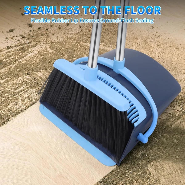 Broom and Dustpan Set for Home 2025 Indoor Outdoor Broom with Dustpan Combo Set