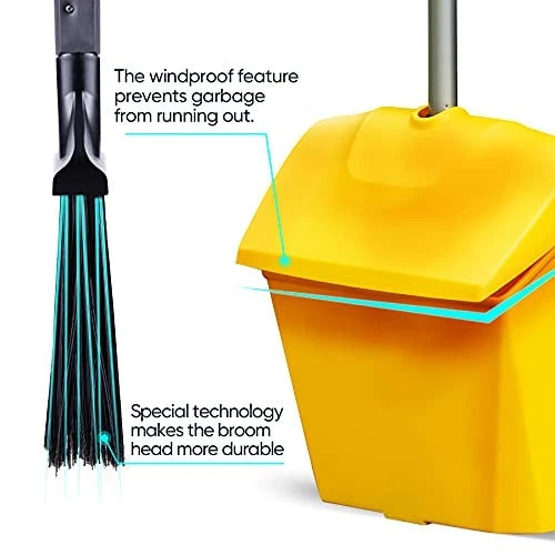 Commercial Broom and Dustpan Set with Windproof Cover Commercial Outdoor